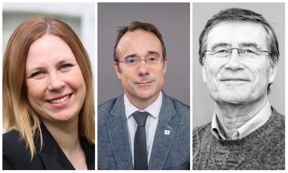 Dekan Audhild Gregoriusdotter Rotevatn ved avdeling for mediefag, rektor Johann Roppen og dekan ved avdeling for samfunnsfag og historie Odd Ragnar Hunnes.