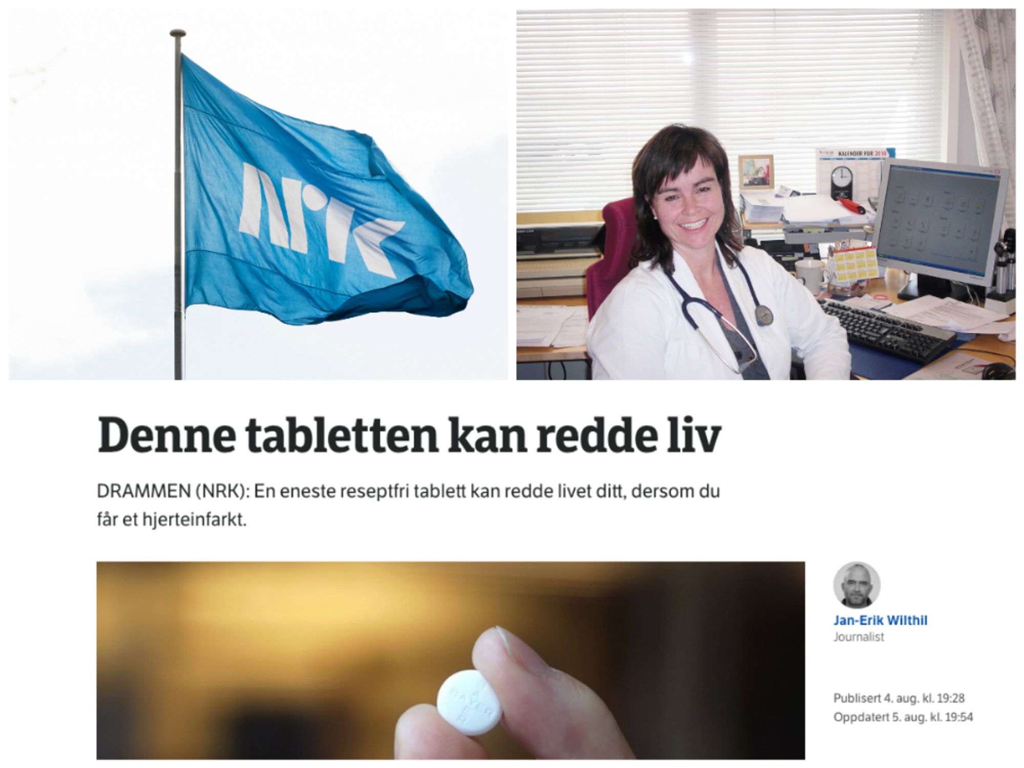 Lege ut mot NRKs aspirin-sak: – Skaper hysteri og sykdomsangst hos befolkningen