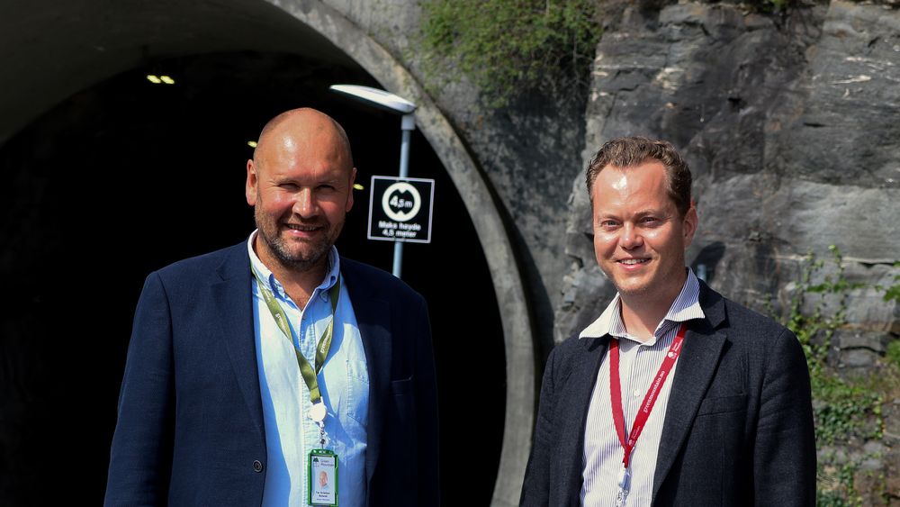 Konsernsjef i Green Mountain Tor Kristian Gyland sammen med daglig leder i Klikk Bjørn Knudsen.