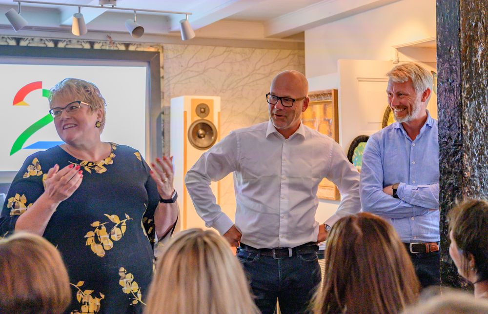Trine Skei Grande, Thor Gjermund Eriksen og Olav T. Sandnes på Arendalsuka.