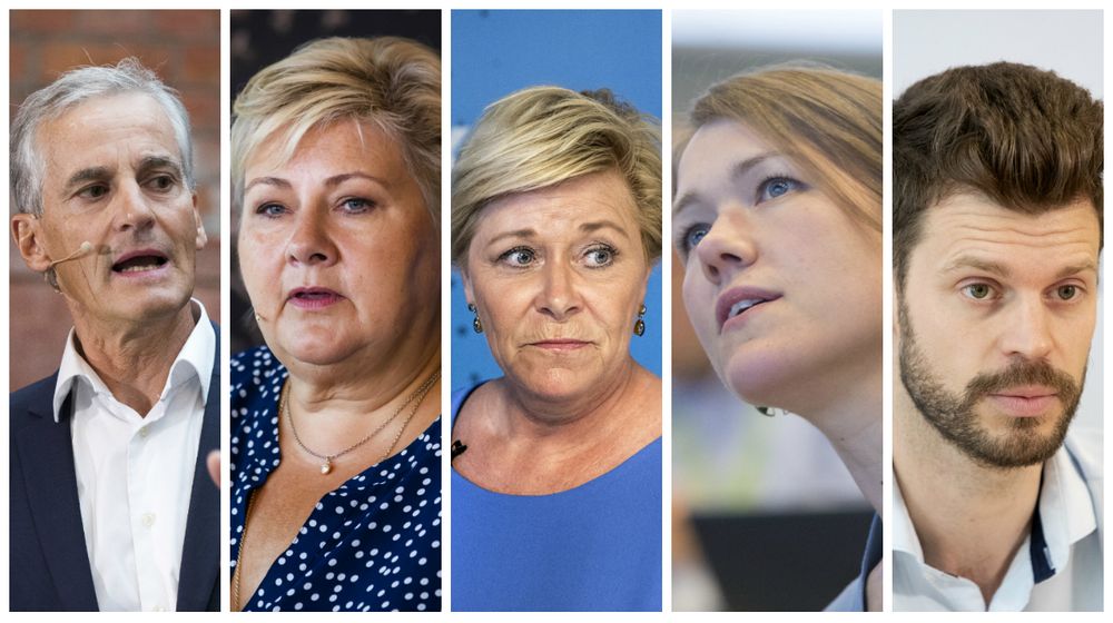 Jonas Gahr Støre, Erna Solberg, Siv Jensen fronter partiene øverst på omtalelisten, mens Une Bastholm og Bjørnar Moxnes må nøye seg med bunnplassene.