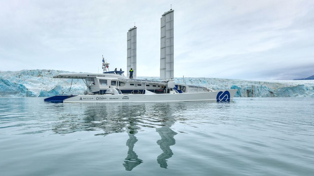Energy Observer på vei til og ved Svalbard, august 2019