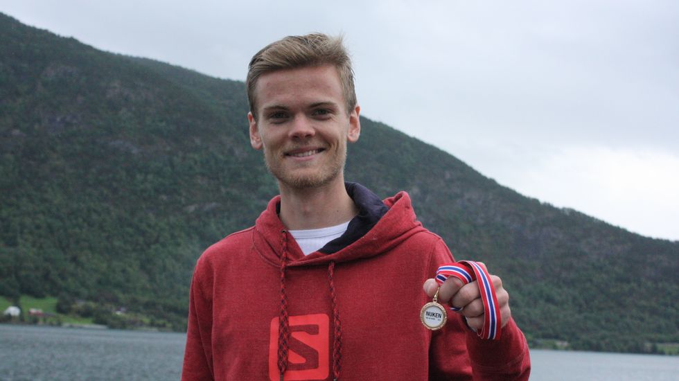VINNAREN: Kristoffer Haugen var den som klarte å slita seg opp til Nuken og neatte på best tid under årets motbakkeløp.