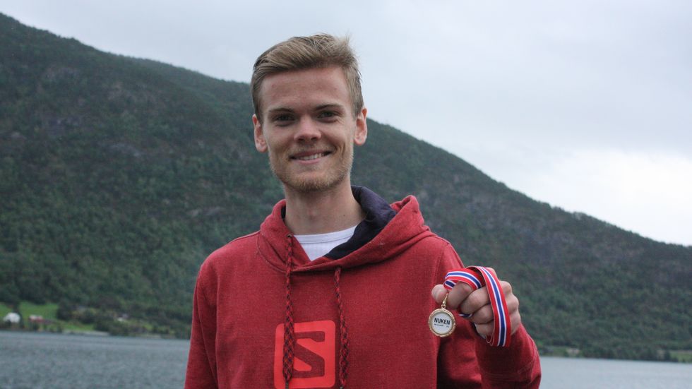 VINNAREN: Kristoffer Haugen var den som klarte å slita seg opp til Nuken og neatte på best tid under årets motbakkeløp.