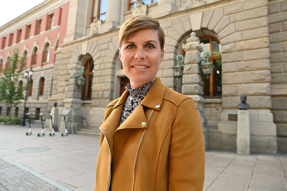 Norsk Journalistlags medierettsadvokat Ina Lindahl Nyrud utenfor Høyesterett.