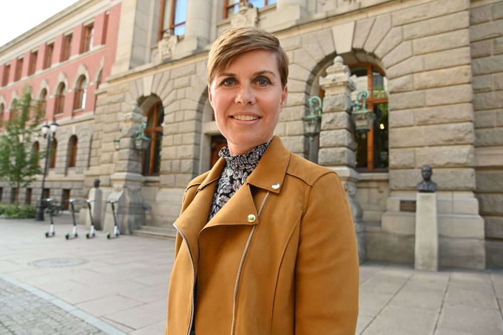 Norsk Journalistlags medierettsadvokat Ina Lindahl Nyrud utenfor Høyesterett.