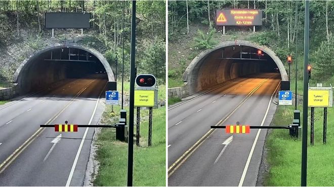 Syv biler kjørte på rødt og inn i en tunnelbrann. Nye lys skal få bilene til å stoppe