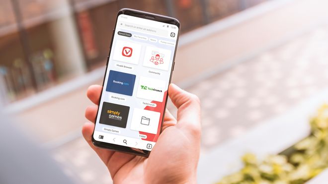 Vivaldi på en Android-mobil.