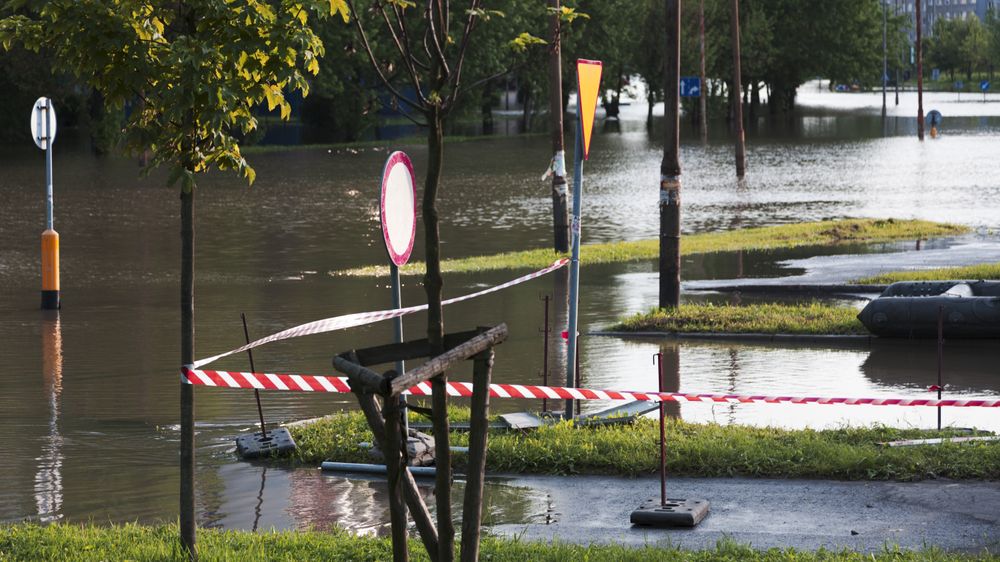 Illustrasjonsbilde fra et oversvømt sentrum i Wroclaw, Polen, 2010.