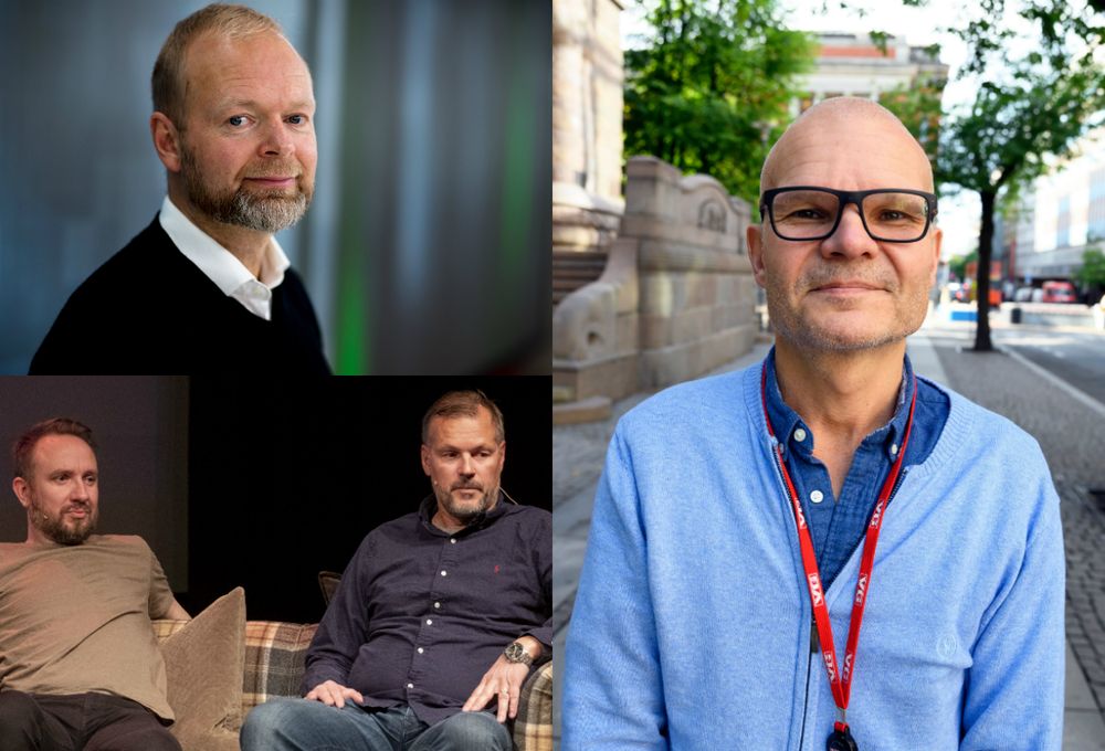 Sportssjef Vegard Jansen Hagen i TV 2, fotballekspertane Bernt Hulsker og Kjetil Rekdal i VGTV sitt «Foppall» og VGTV-redaktør Rolf Sønstelie.
