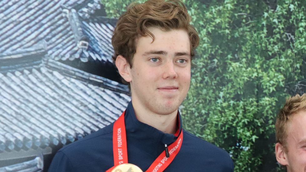 EM-VINNAR: Jon-Hermann Hegg var fredag med då Norge sikra EM-gull i lagkonkurransen i heilmatch. Her frå VM i 2018 då det óg vart gullmedalje.