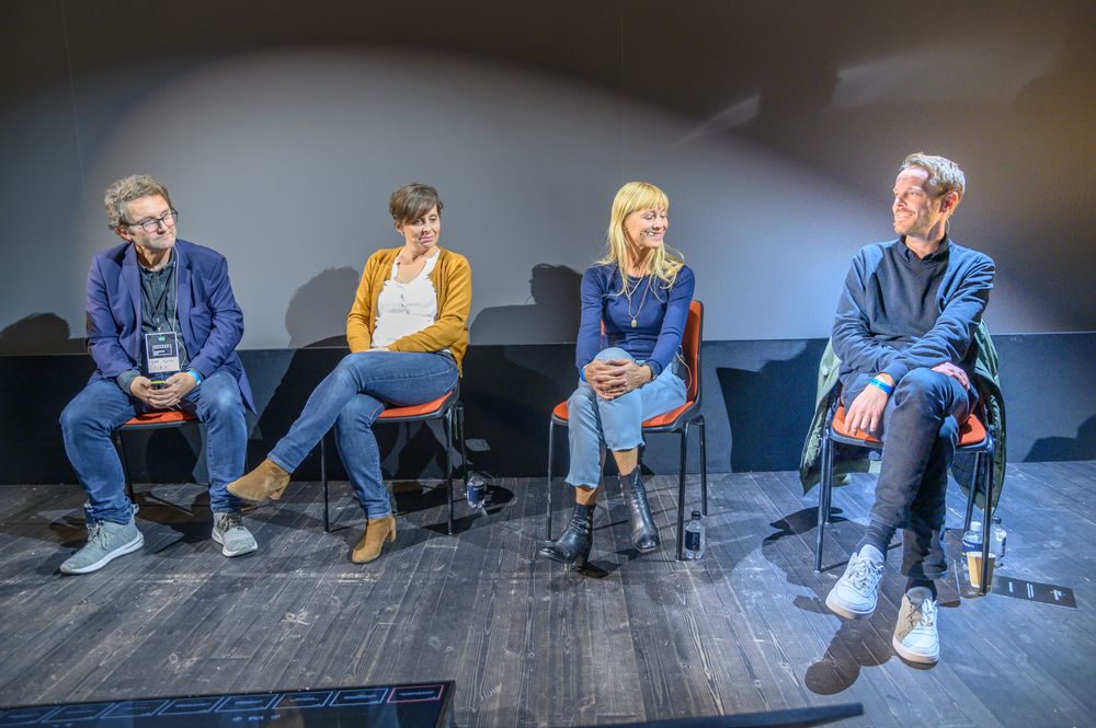 Dramasjefenes toppmøte: F.v: Ivar Køhn i NRK, Hanne Palmquist HBO Nordic, Nanna Mailand, Nent Group, Christopher Haug TV2.
