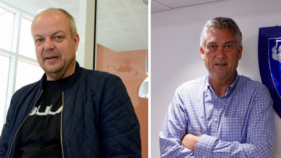 SINTE: Påtroppande ordførar Hilmar Høl (Ap) i Årdal og ordførar i Høyanger, Petter Sortland (Ap), liker dårleg dei føreslåtte endringane i kraftskatten.