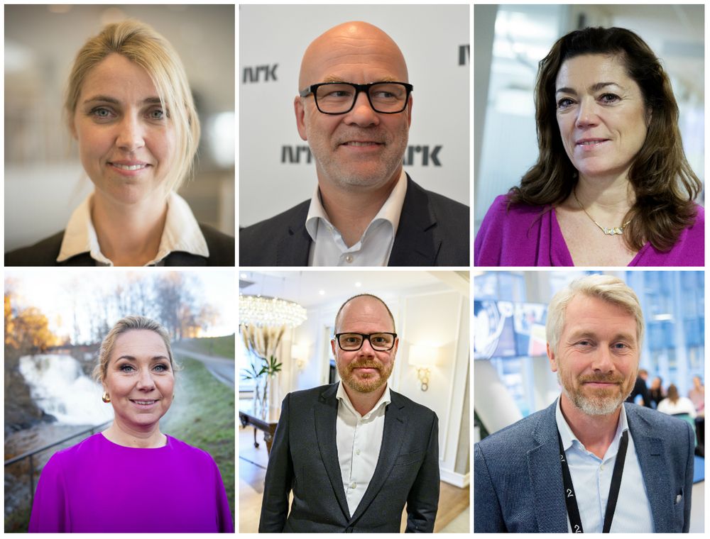 Alexandra Beverfjord, Thor Gjermund Eriksen, Kristin Skogen Lund, Tine Austvoll Jensen, Gard Steiro og Olav T. Sandnes.