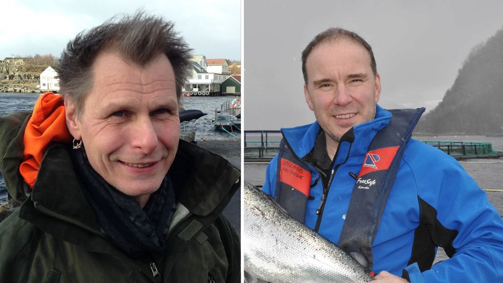 PÅ TOPP: OIa Braanaas (t.v.) har størst formue i fylket, medan Erik Osland (t.h) hadde størst inntekt blant fiskeoppdrettarane i 2018.