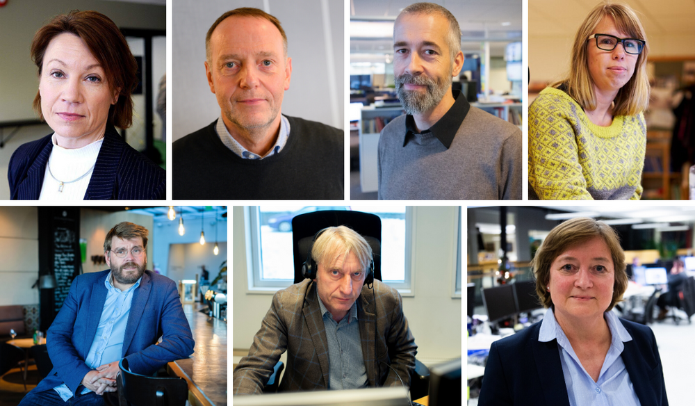 Kjersti Sortland i Budstikka, Jan-Eirik Hansen i Avisa Nordland, Einar Tho i Haugesunds Avis, Anniken Renslo Sandvik i Finnmarken, Sigvald Sveinbjørnsson i Bergensavisen, Hanna Relling Berg i Sunnmørsposten og Magne Storedal i Romerikes Blad.