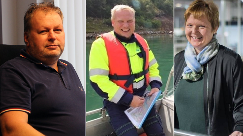 PÅ PALLEN: Rolf Ole Kleiven i Kleiven Sogn, Terje Bakken Nævdal i Sognekraft og Trine Lerum Hjellhaug i Lerum er på inntektstoppen blant leiarane av dei største bedriftene i Indre Sogn.