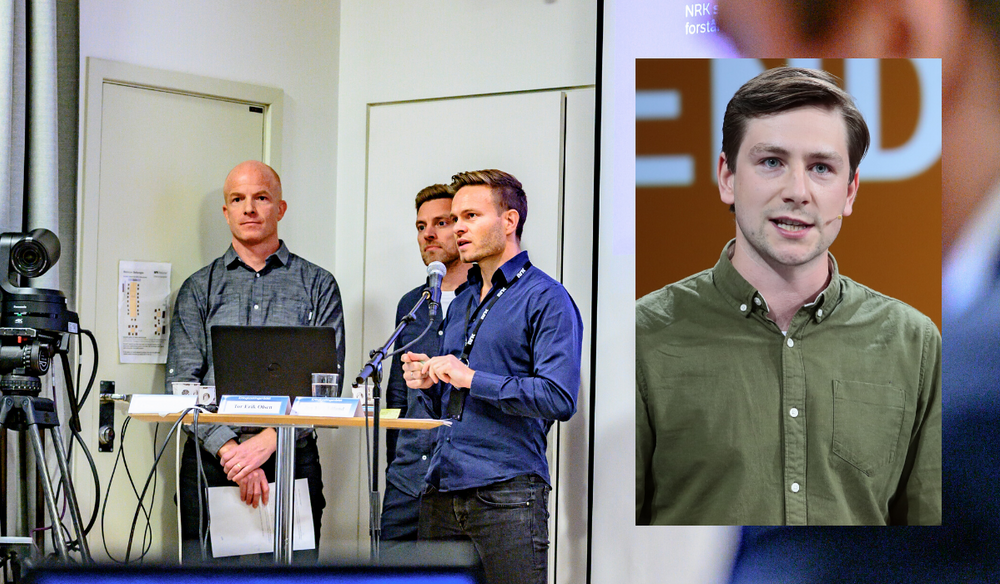 SU-leder Andreas Sjalg Unneland, her felt inn over gjengen fra «Folkeopplysnignen», som forklarer bakgrunnen for stuntet på Lillestrøm VGS i Kringkastingsrådet.
