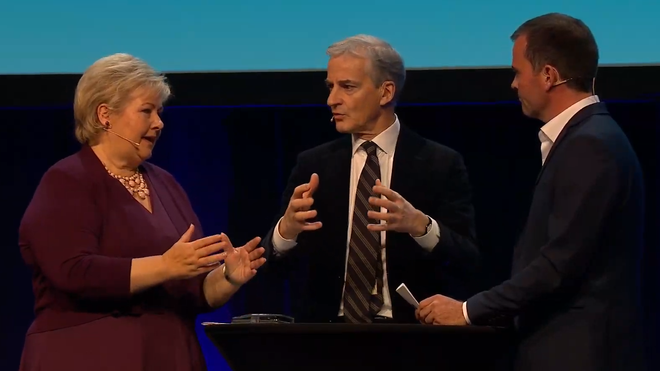 Støre: – Oljefondet er et politisk redskap. Solberg: – Utrolig farlig for Norge