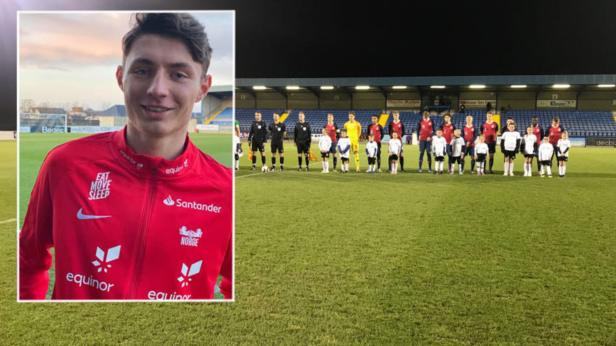 STOLT: Debuten på landslaget markerte høgdepunktet på eit halvår med rivande utvikling for Eirik Lereng.