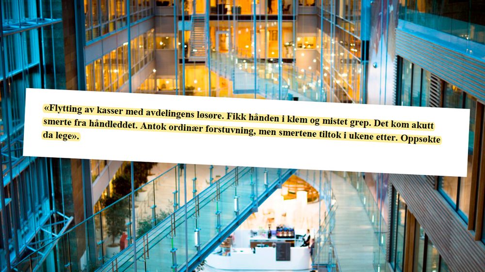 Ingeniørens skademelding til forsikringsselskapet, slik den er gjengitt i dommen.