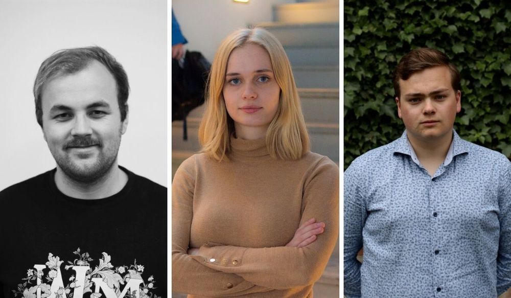 Ansvarlig redaktør i Bergen Student-TV, Preben Solberg (fra venstre) og redaktør i Studvest, Johanne Espeland, vil begge merke den kuttede støtten fra Velferdstinget i Bergen. Leder i Studentparlamentet, Andreas Trohjell, forstår frustrasjonen.