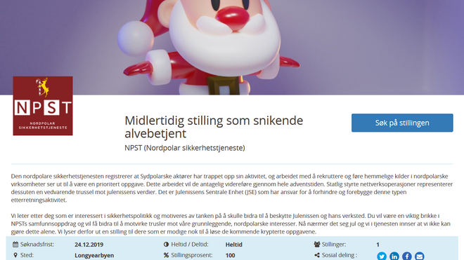 PST med ny kreativ stillingsutlysning: Søker «snikende alvebetjent»