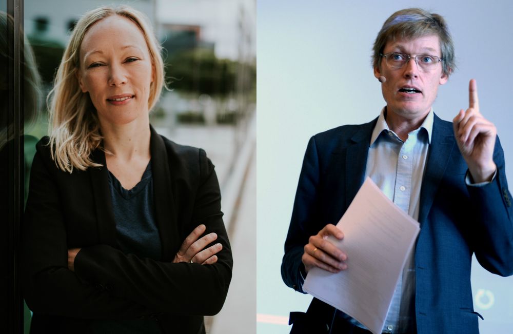 Professor Helle Sjøvaag ved Universitetet i Stavanger og medieforskar Jens Barland ved Høyskolen Kristiania.