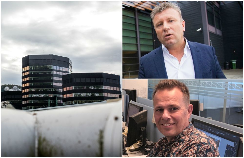 Media City Bergen til venstre. Til høgre er sjefredaktør Vebjørn Selbekk i Dagen og sjefredaktør Øystein Hage i Fiskeribladet, Tekfisk og IntraFish.