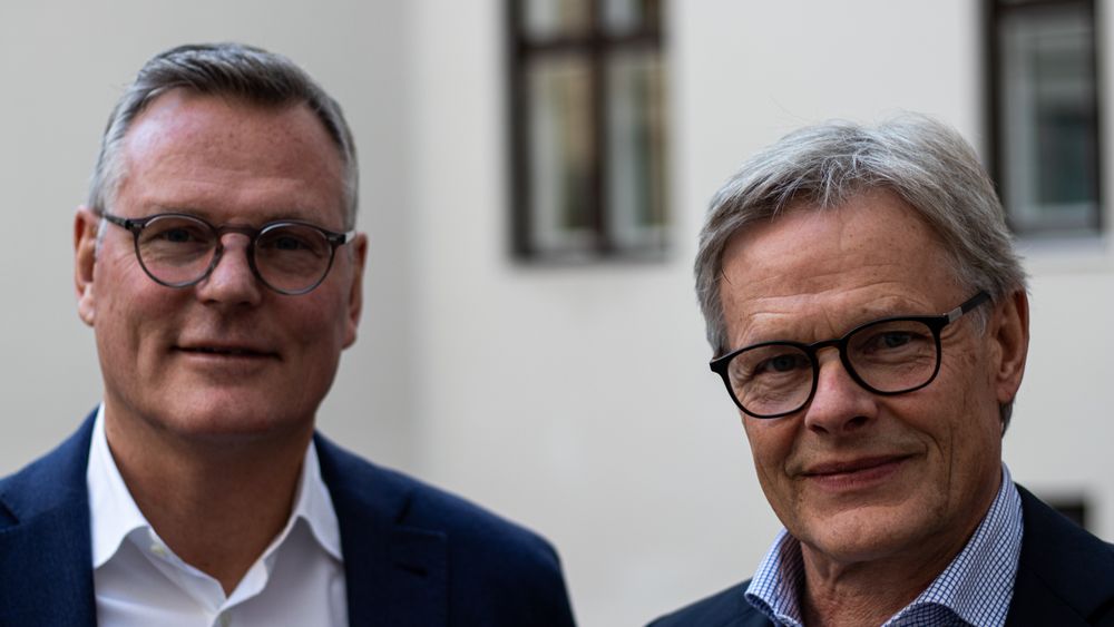 Daglig leder i Superoffice Gisle Jentoft sammen med utviklingsdirektør Guttorm Nielsen.