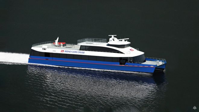 Elektrisk katamaran i 20 knop til Lysefjorden i april – største batteripakke i hurtigbåt til nå