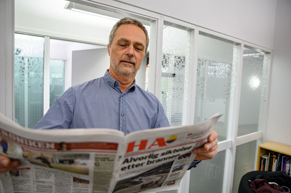 Sjefredaktør Carsten Bleness i Hamar Arbeiderblad.