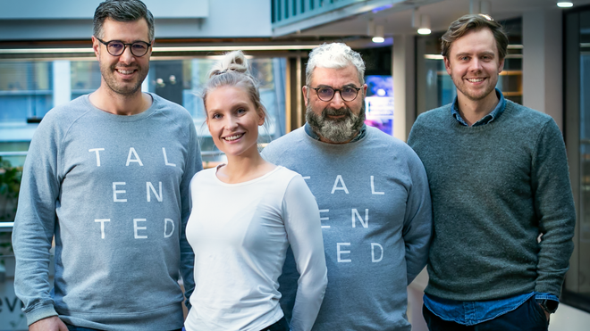 Isaac Gray, Kristin Haga, Svein Sørensen og Erlend Stokke. Foto.
