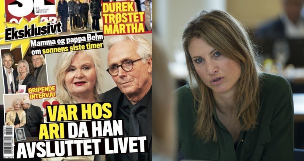 Til venstre er siste utgåve av Se og Hør. Til høgre er tidlegare PFU-medlem Eva Sannum.