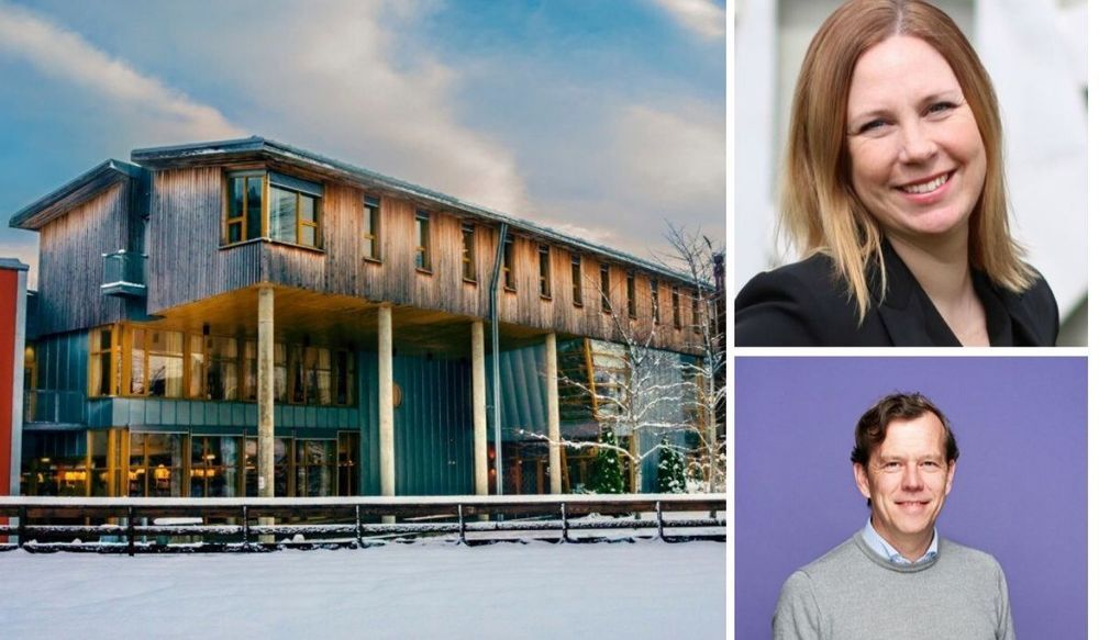 Audhild Gregoriusdotter Rotevatn (øverst til venstre) og hennes rådgiver Geir Waage Aurdal reagerer på at Høgskulen i Volda har utvidet omplasseringstiden hennes som dekan.