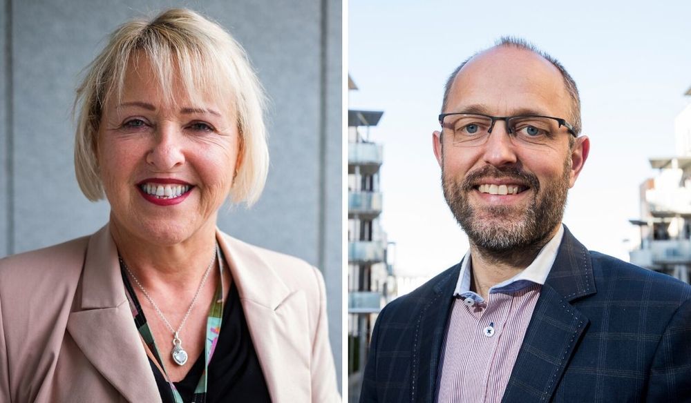 Både Grethe Gynnild-Johnsen, redaktør for mediemangfold og samarbeid i NRK, (til venstre) og sjefredaktør Mads Yngve Storvik hos NTB er positive til det mulige samarbeidet mellom mediehusene.
