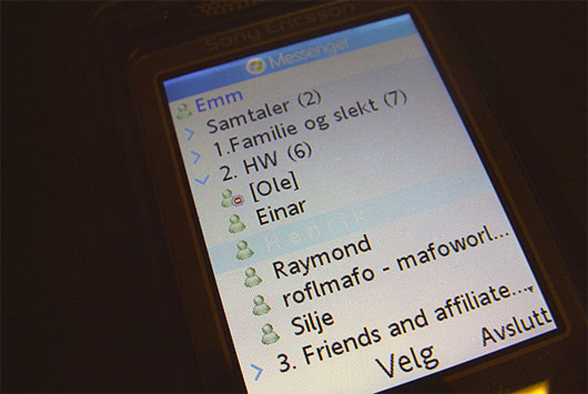 Telenors MSN-klient. (Foto: Marius Valle)