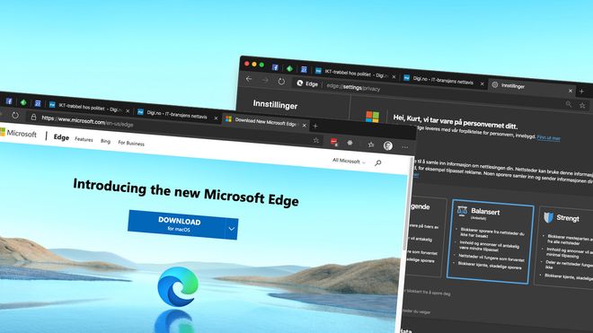 Personverninnstillinger i Microsofts Chromium-baserte Edge-nettleser.