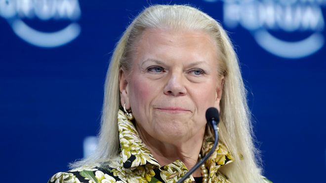 Ginni Rometty under en paneldebatt på World Economic Forum i Davos i forrige uke.