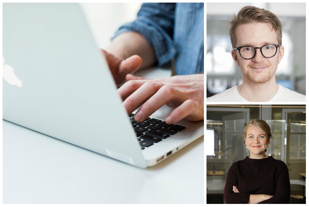 Stadig flere pressemeldinger får omtale i norske medier, viser en fersk Retriever-studie. Medieanalytiker Eirik Nymark Esperås (øverst til høyre) og analysesjef Guro Lindebjerg ville finne ut hvor mye påvirkning kommunikasjonsbransjen har på det redaksjonelle innholdet.