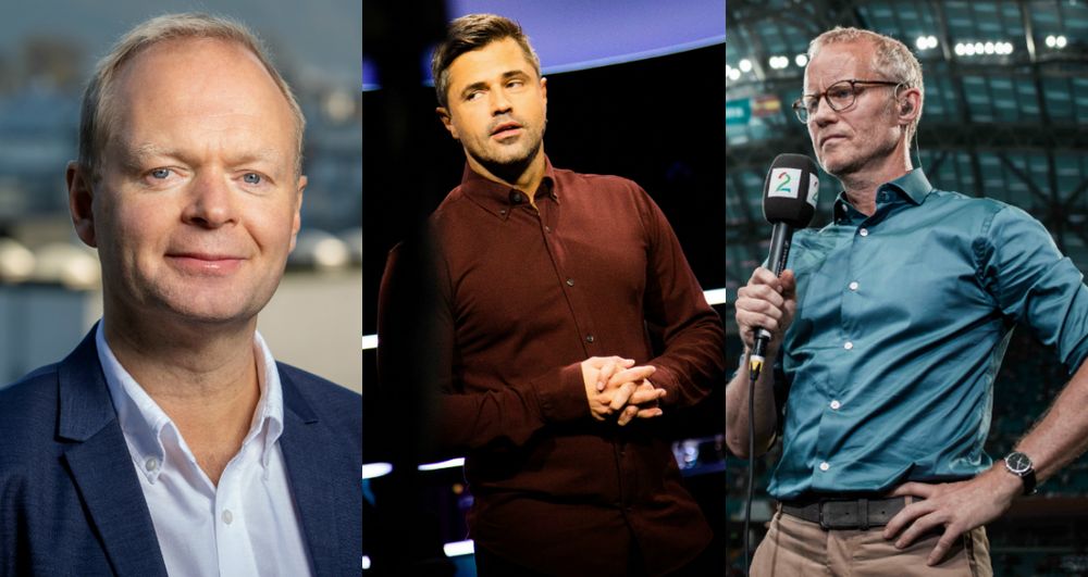 Sportsredaktør Vegard Jansen Hagen i TV 2, Premier League-anker Jan-Henrik Børslid og kommentator Øyvind Alsaker.