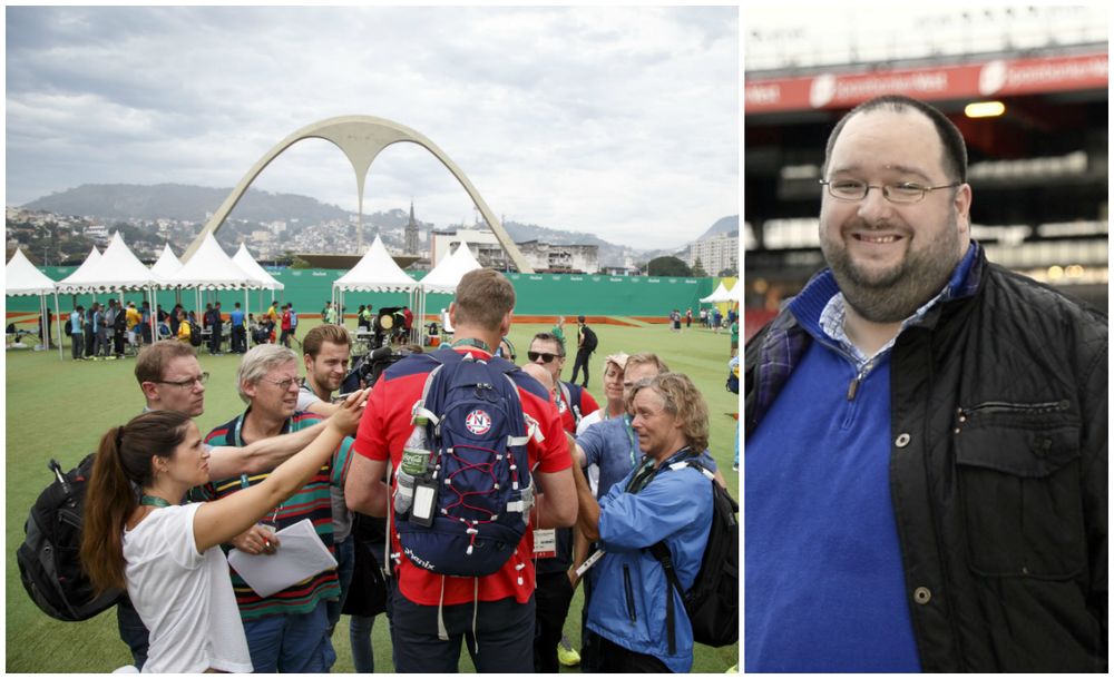 Toppidrettssjef Tore Øvrebø vart grilla av norske sportsjournalistar etter eit skuffande sommar-OL i Brasil i 2016 til venstre. Sportssjef Tormod Bergersen i Bergenavisen til høgre.