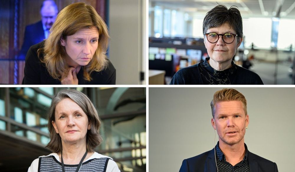 Meningene er delte om Cato Husabø Fossens utspill blant Marianne Johansen i NRK (øverst fra venstre), Berit Aalborg i Vårt Land, Hanne Skartveit fra VG og Dagbladets Mats Rønning.