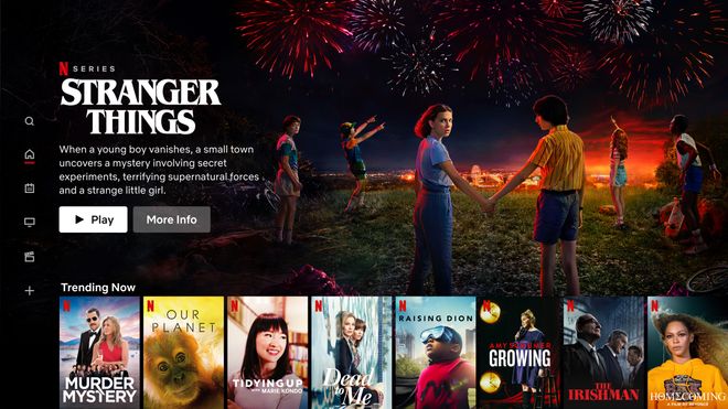 Stranger Things og annet innhold på Netflix.
