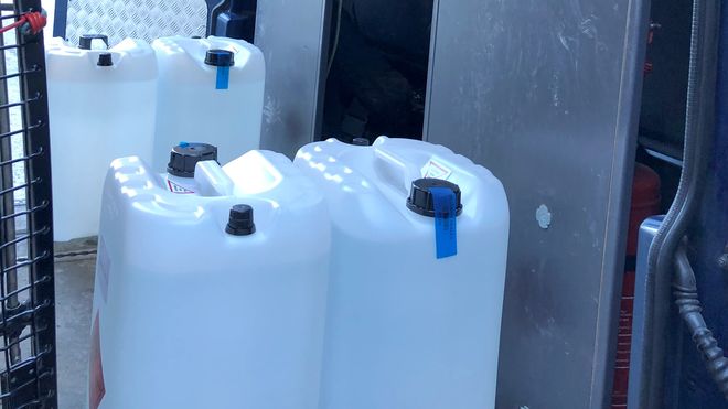 Hentet 325 liter sprit
