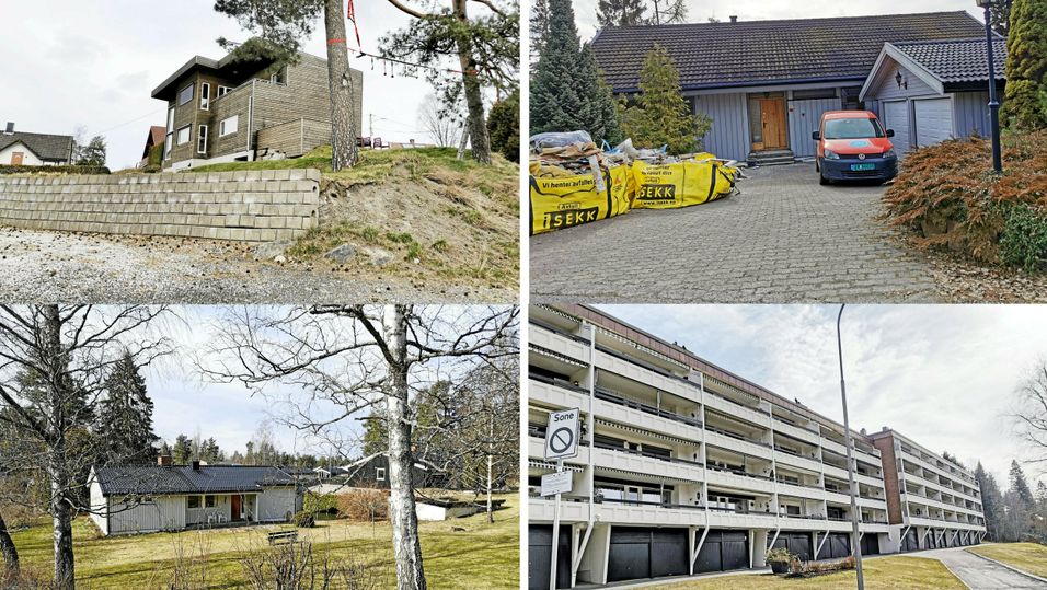 SOLGT: Oppe til venstre og med klokken: Dovreveien 1 A, Harriet Backers vei 7, Johan Svendsens vei 1 og Slalåmveien 5 E. Sjekk salgssum og nye og gamle eiere i artikkelen under.