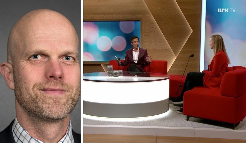 Programleiar Hallgeir Kvadsheim i Luksusfellen, og NRK-programmet «Din økonomi NÅ» med programleiar Christian Strand og gjest Silje Sandmæl (t.h.) i DNB. Også Derya Incedursun frå Nordea var i studio.