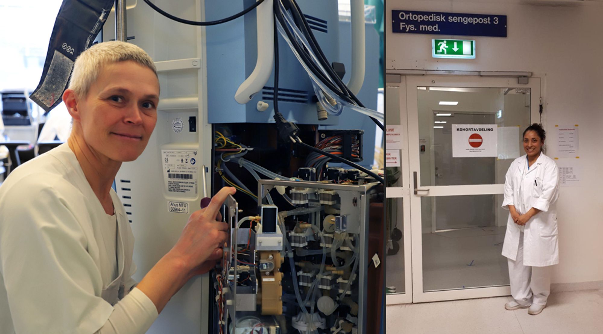 Overingeniør Monica Nyheim ved Ahus og avdelingsingeniør Maria Eugenia Solvang ved OUS.