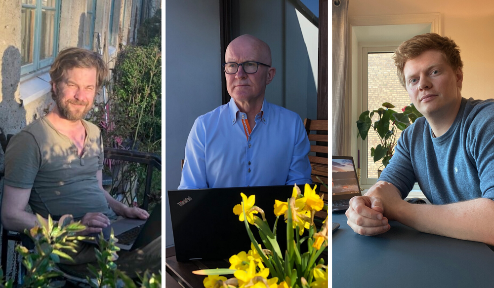 Bjørn Haugan, Eiliv Frich Flydal og Eirik Røsvik er trygt plassert på egne hjemmekontor under koronakrisen. Det betyr ikke at avsløringene stopper.