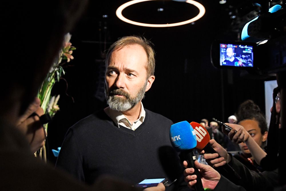 Trond Giske, her under Svaerte natta-konferansen i Tromsø.